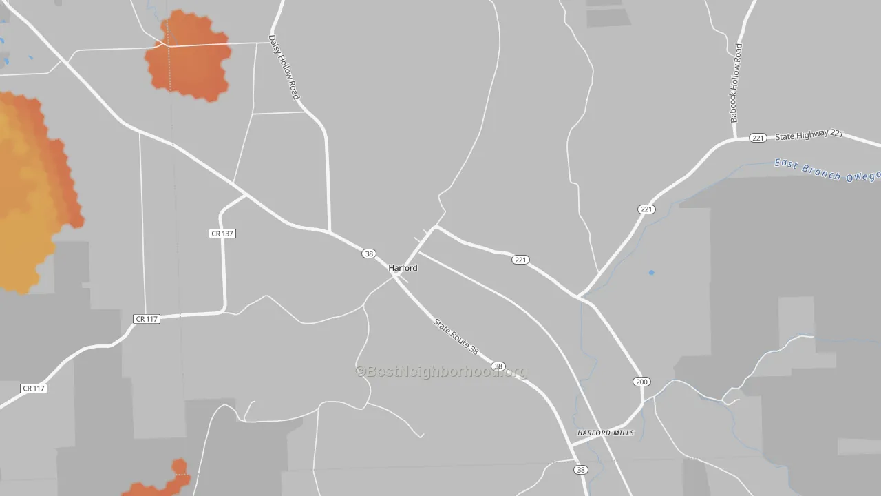 Bike Grade map of 13784, NY