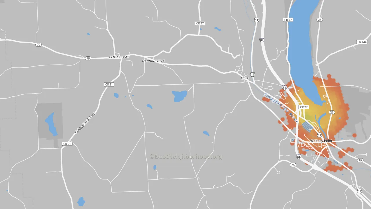 Bike Grade map of 13797, NY