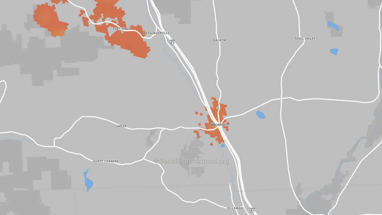 Bike Grade map of 13803, NY