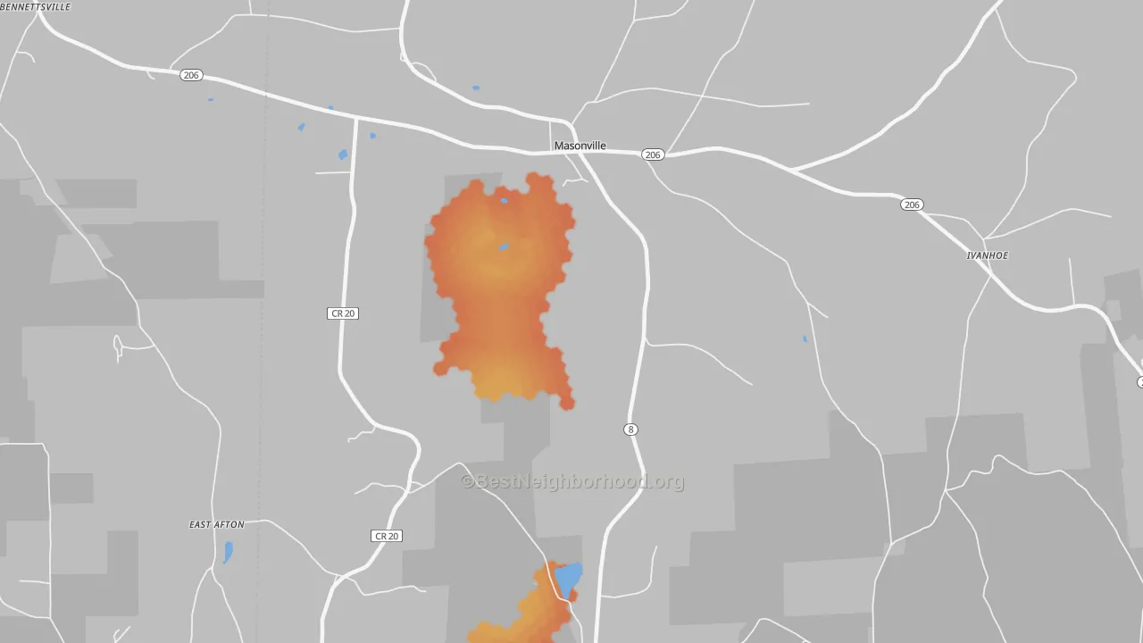 Bike Grade map of 13804, NY
