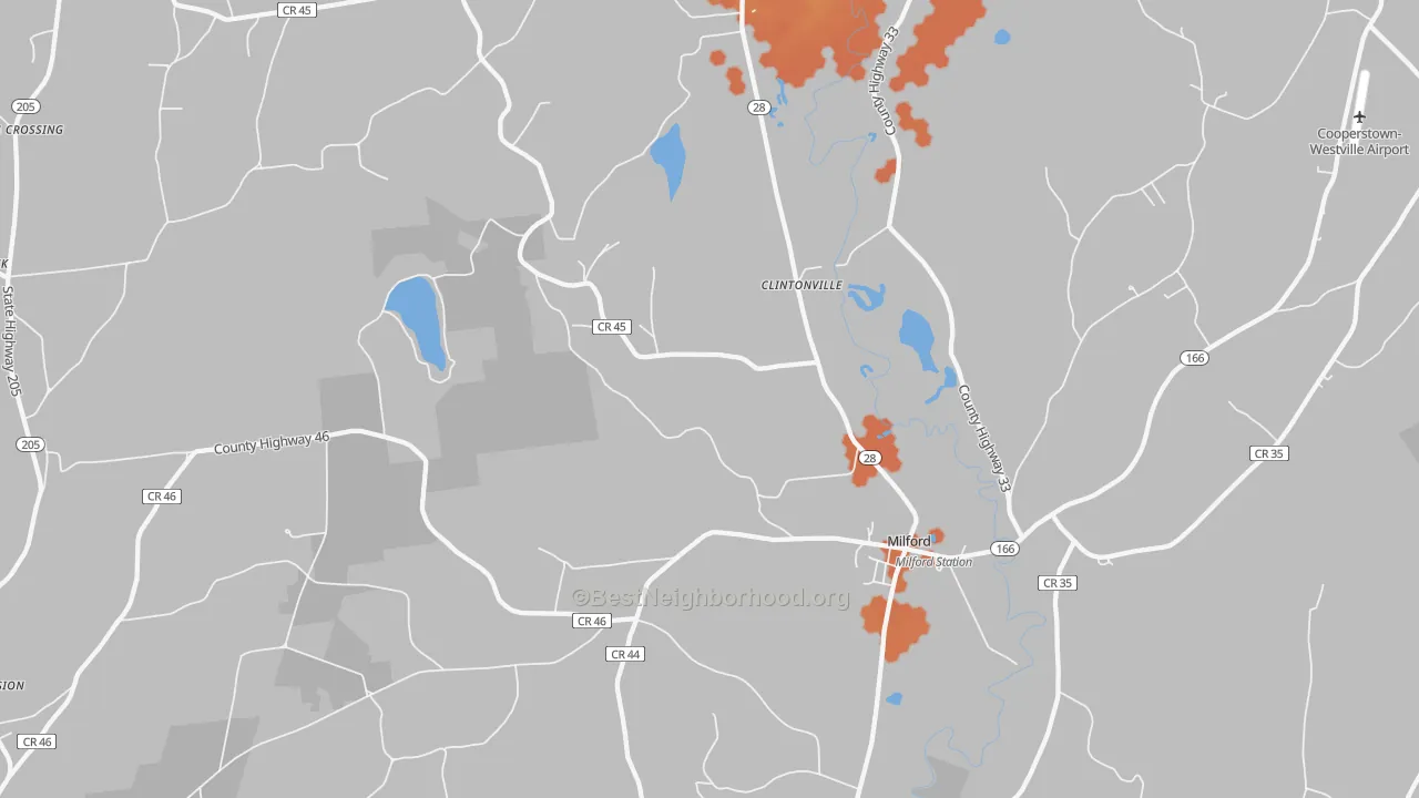 Bike Grade map of 13807, NY
