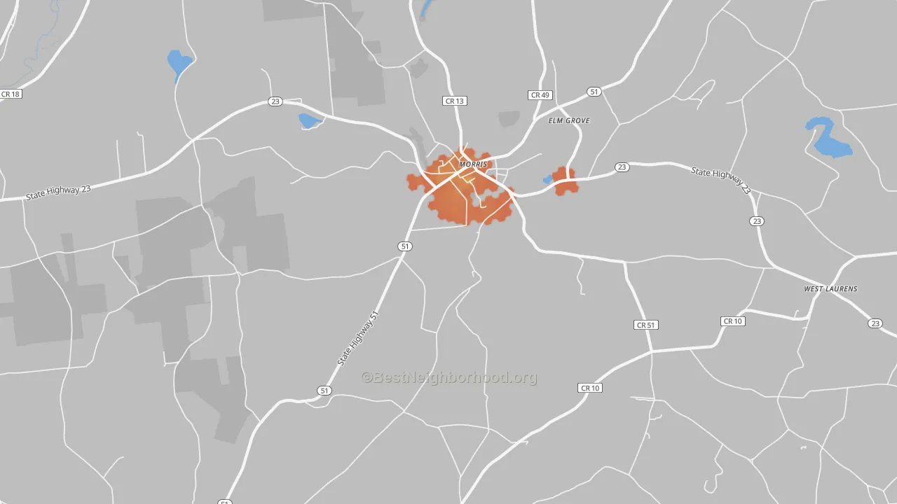 Bike Grade map of 13808, NY