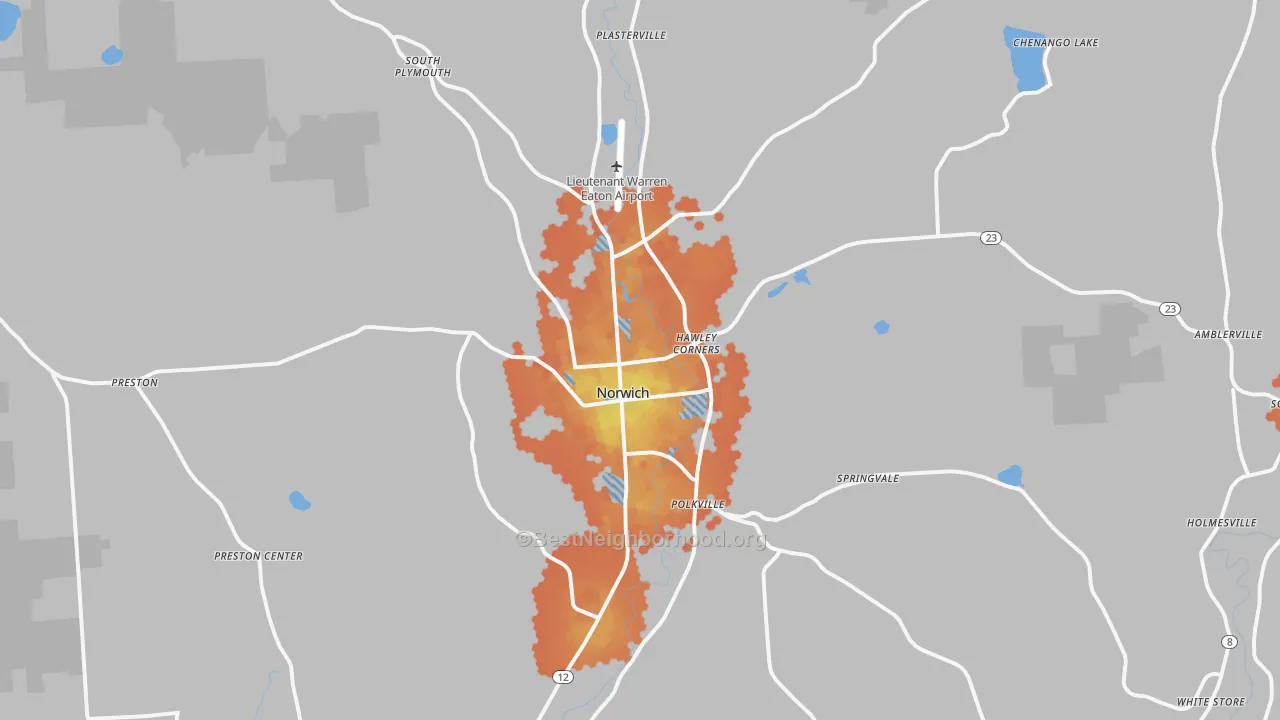 Bike Grade map of 13815, NY