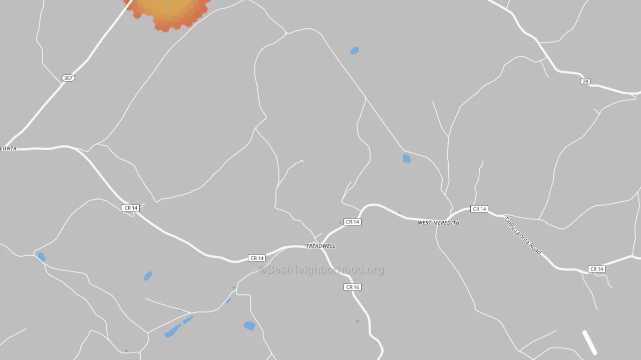 Bike Grade map of 13846, NY