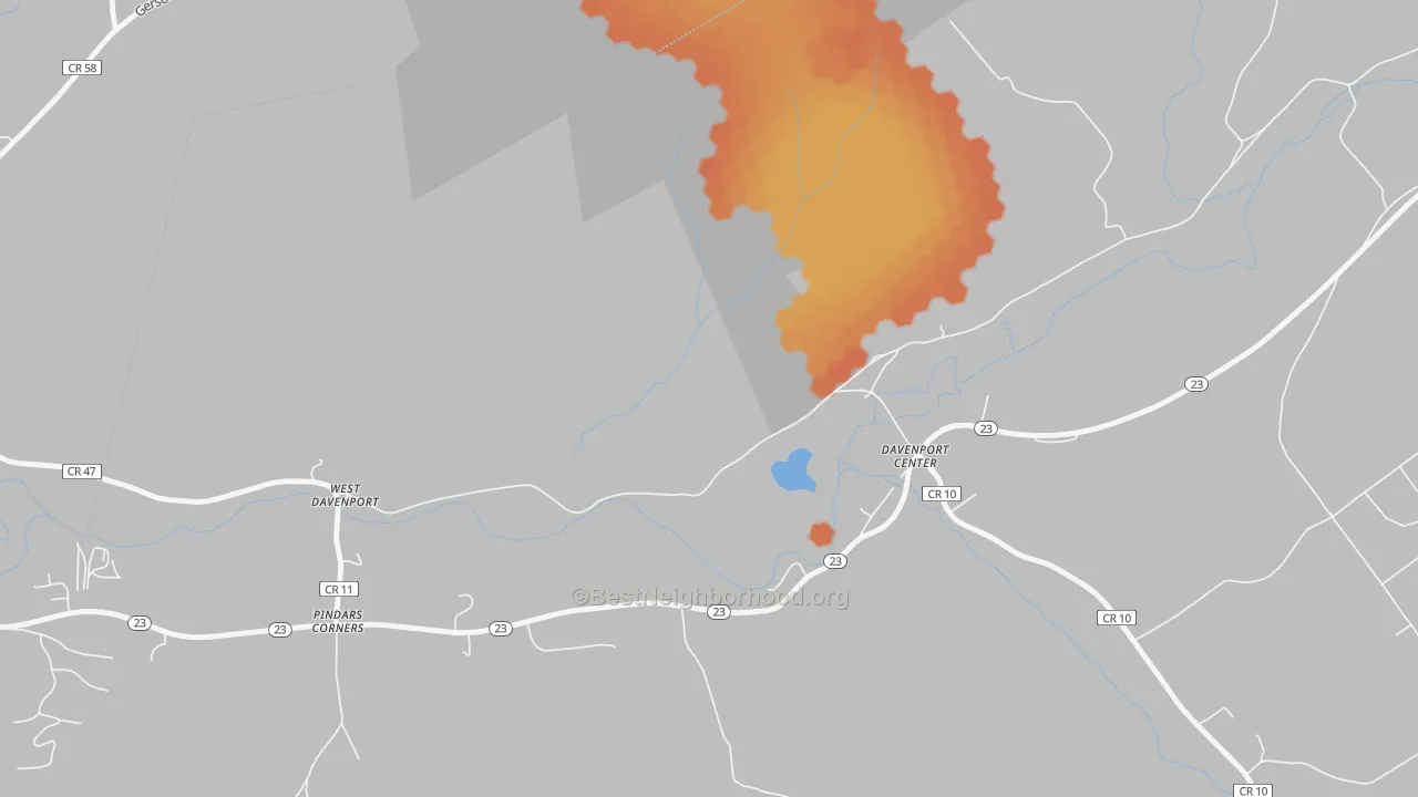Bike Grade map of 13860, NY