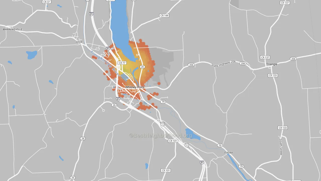 Bike Grade map of 13862, NY