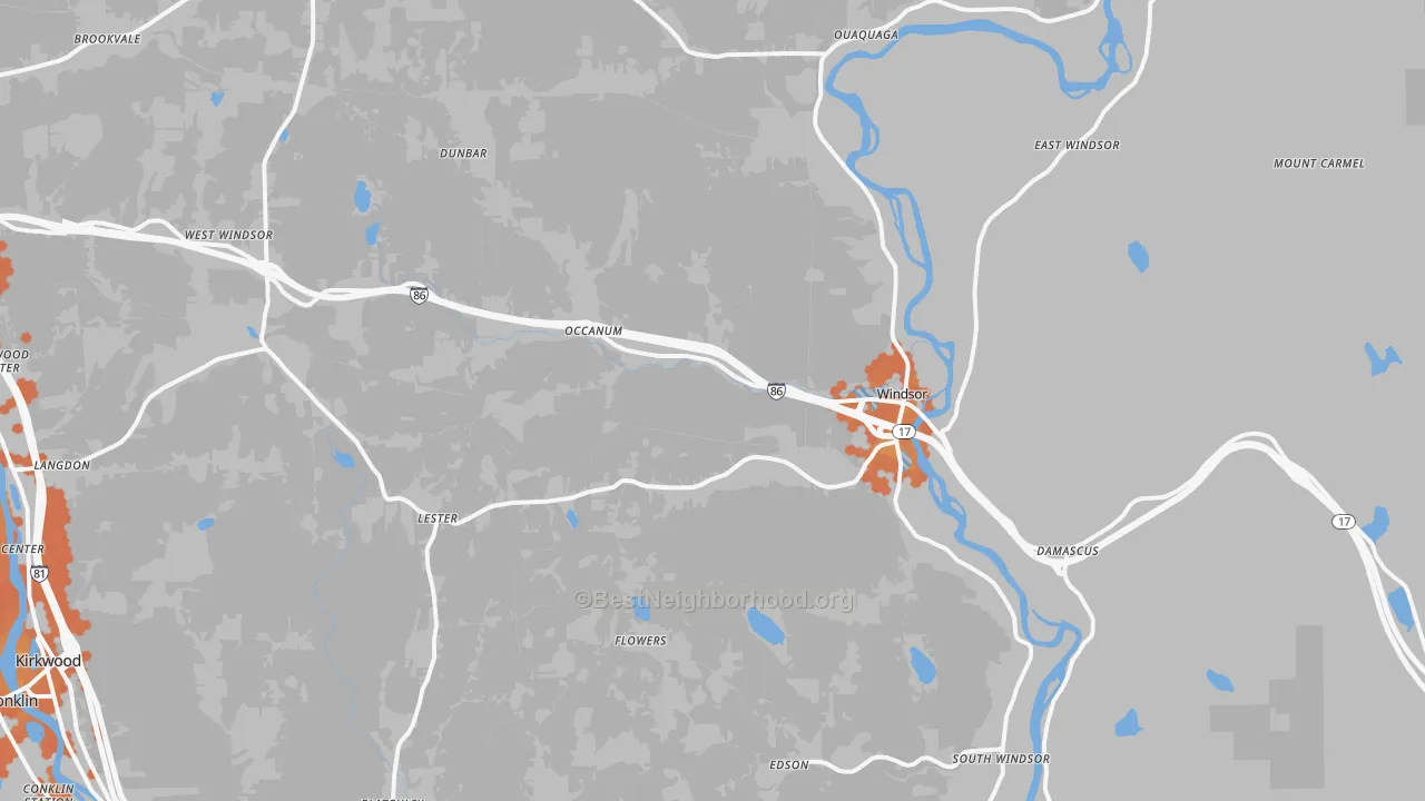 Bike Grade map of 13865, NY