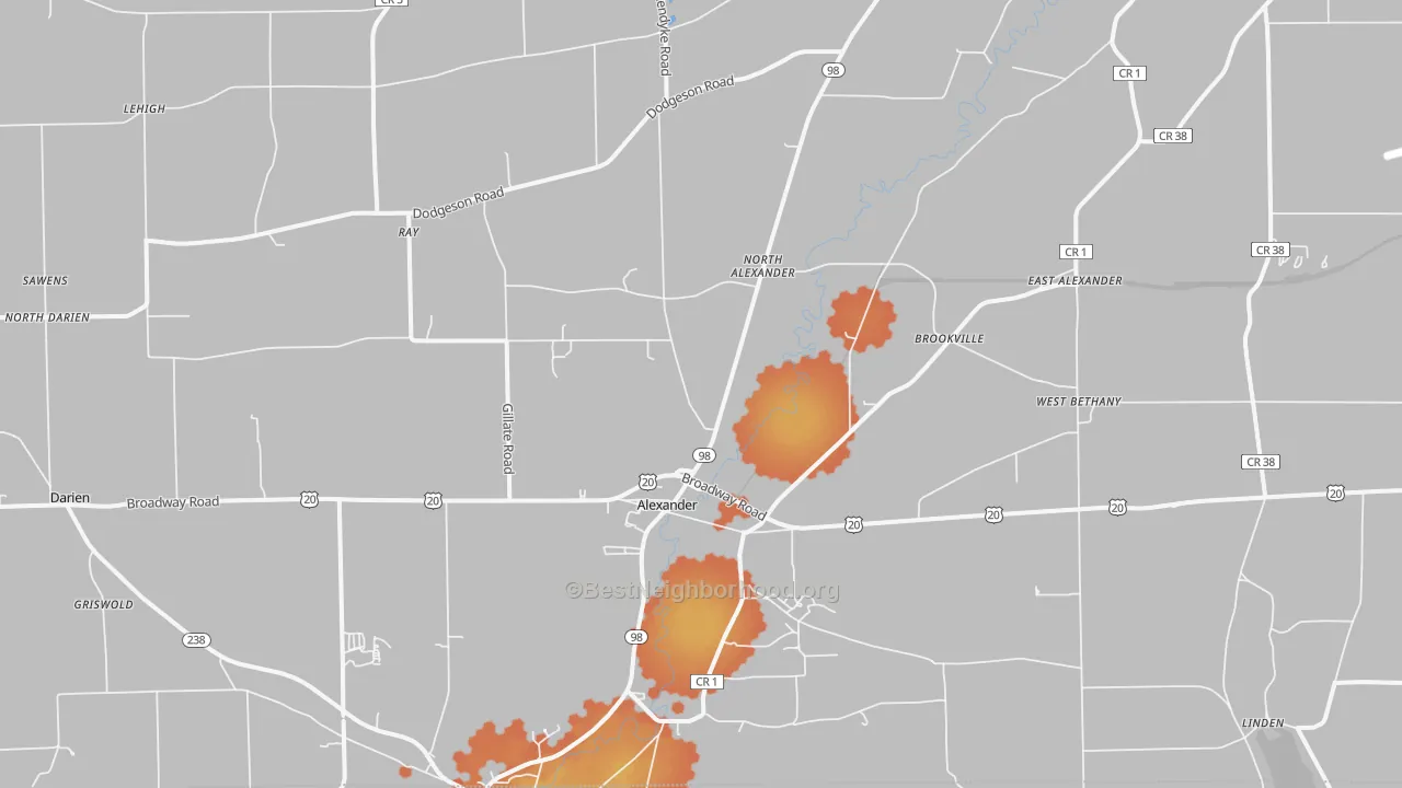 Bike Grade map of 14005, NY