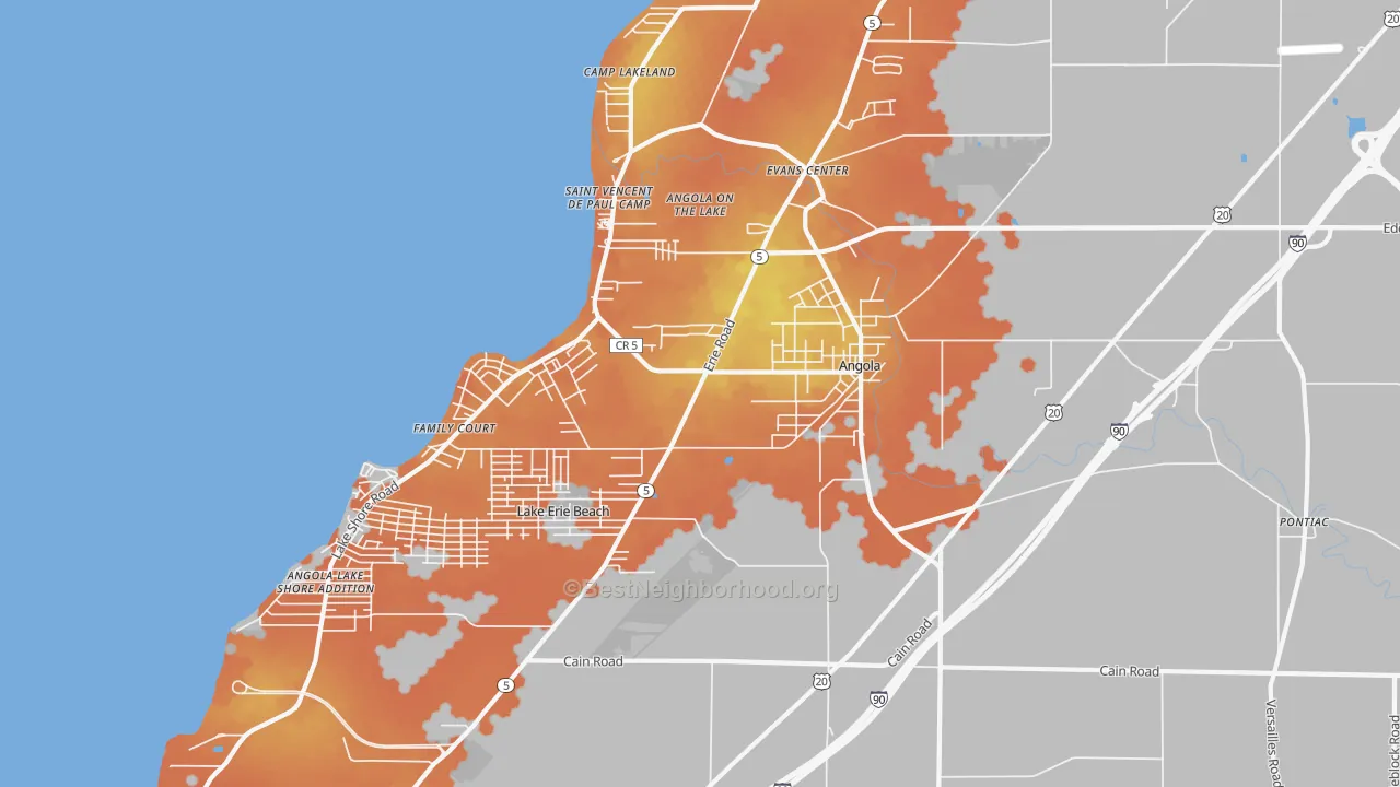 Bike Grade map of 14006, NY