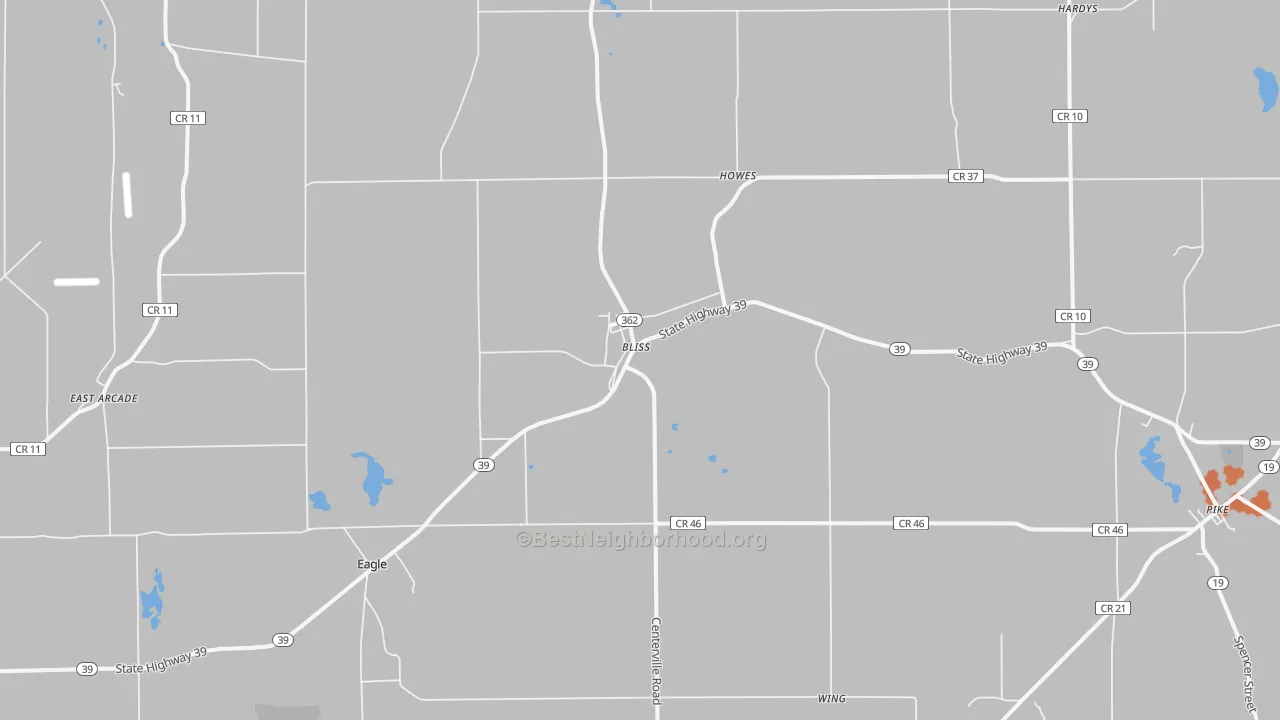 Bike Grade map of 14024, NY