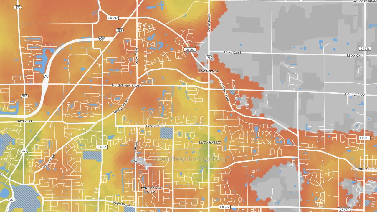 Bike Grade map of 14051, NY
