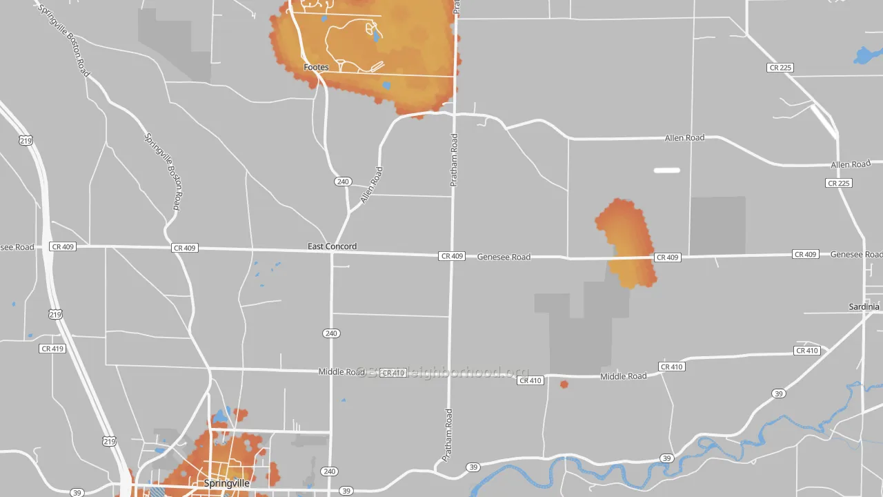 Bike Grade map of 14055, NY