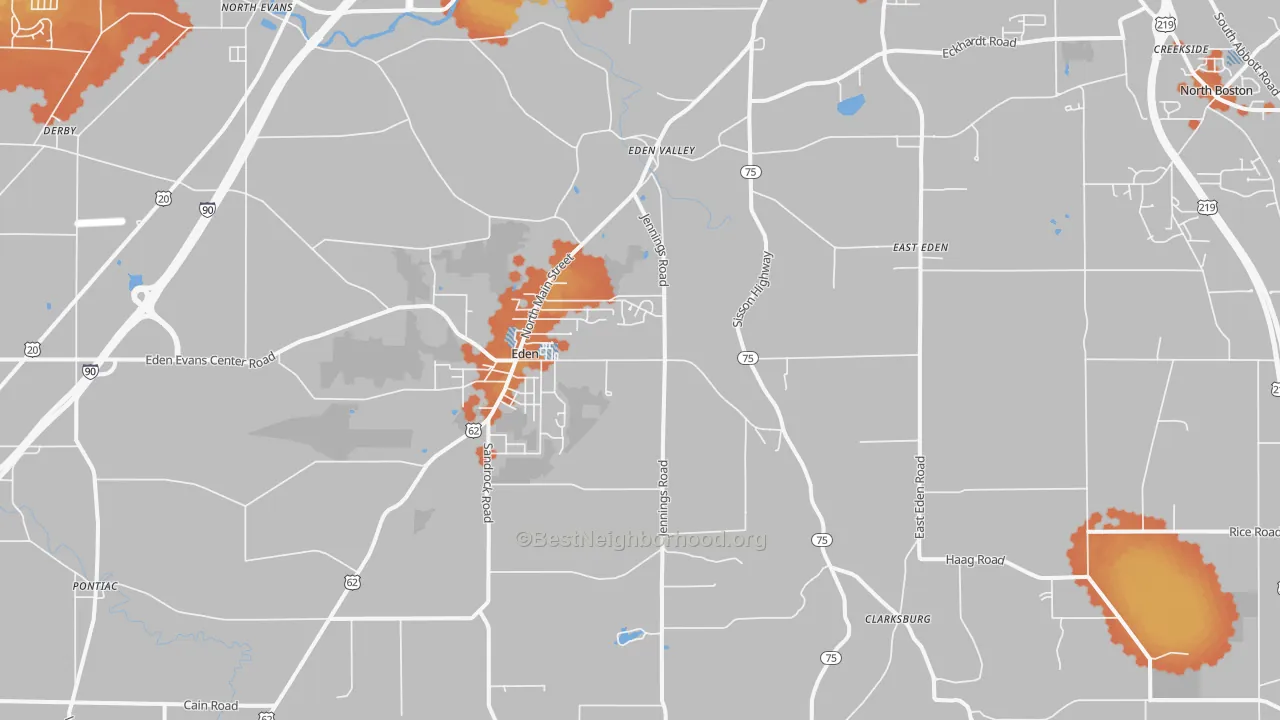 Bike Grade map of 14057, NY