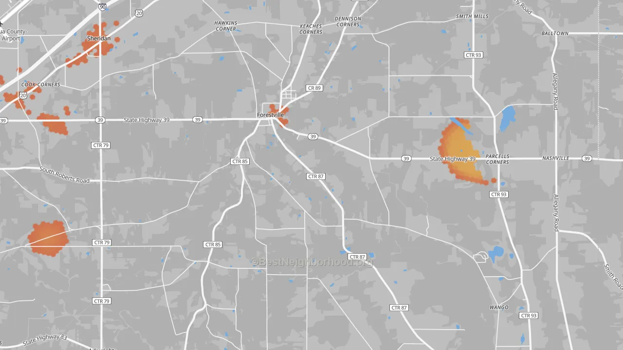 Bike Grade map of 14062, NY
