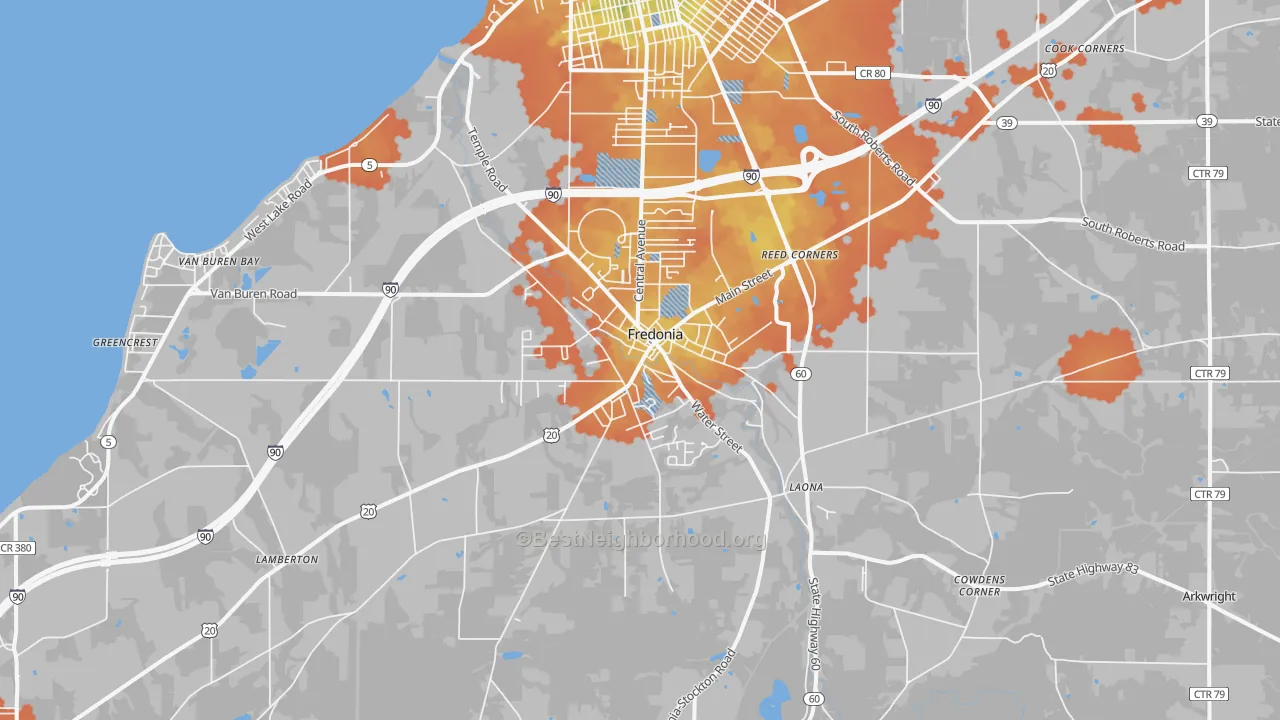 Bike Grade map of 14063, NY
