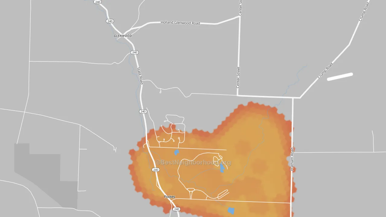 Bike Grade map of 14069, NY