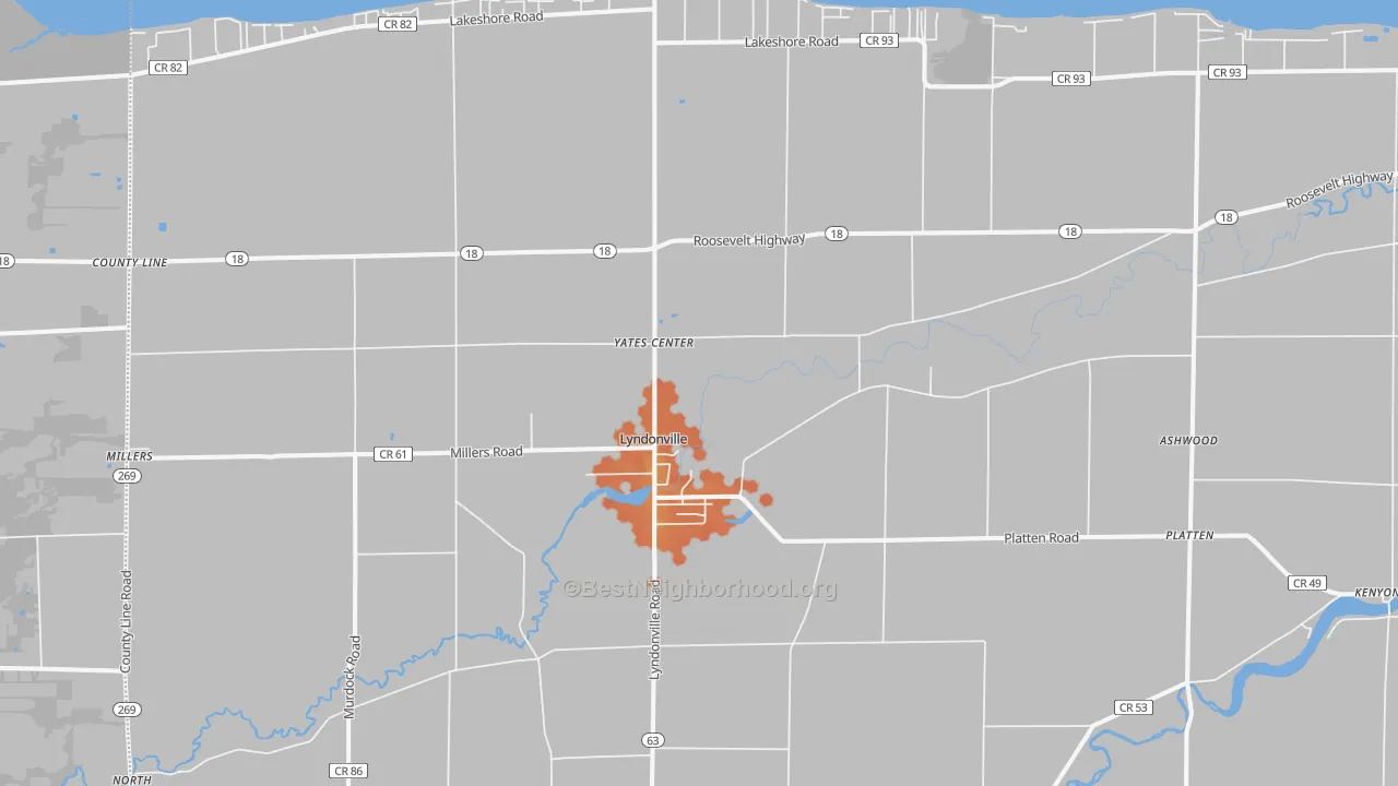 Bike Grade map of 14098, NY