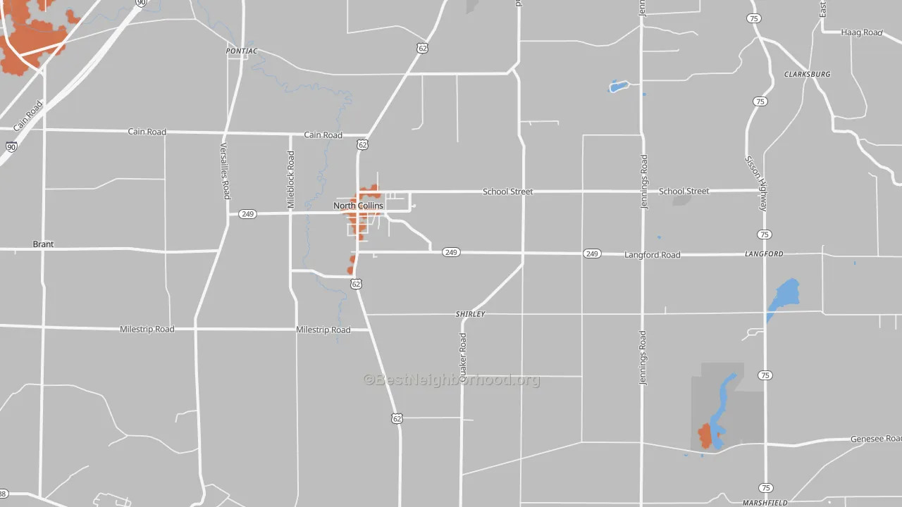 Bike Grade map of 14111, NY