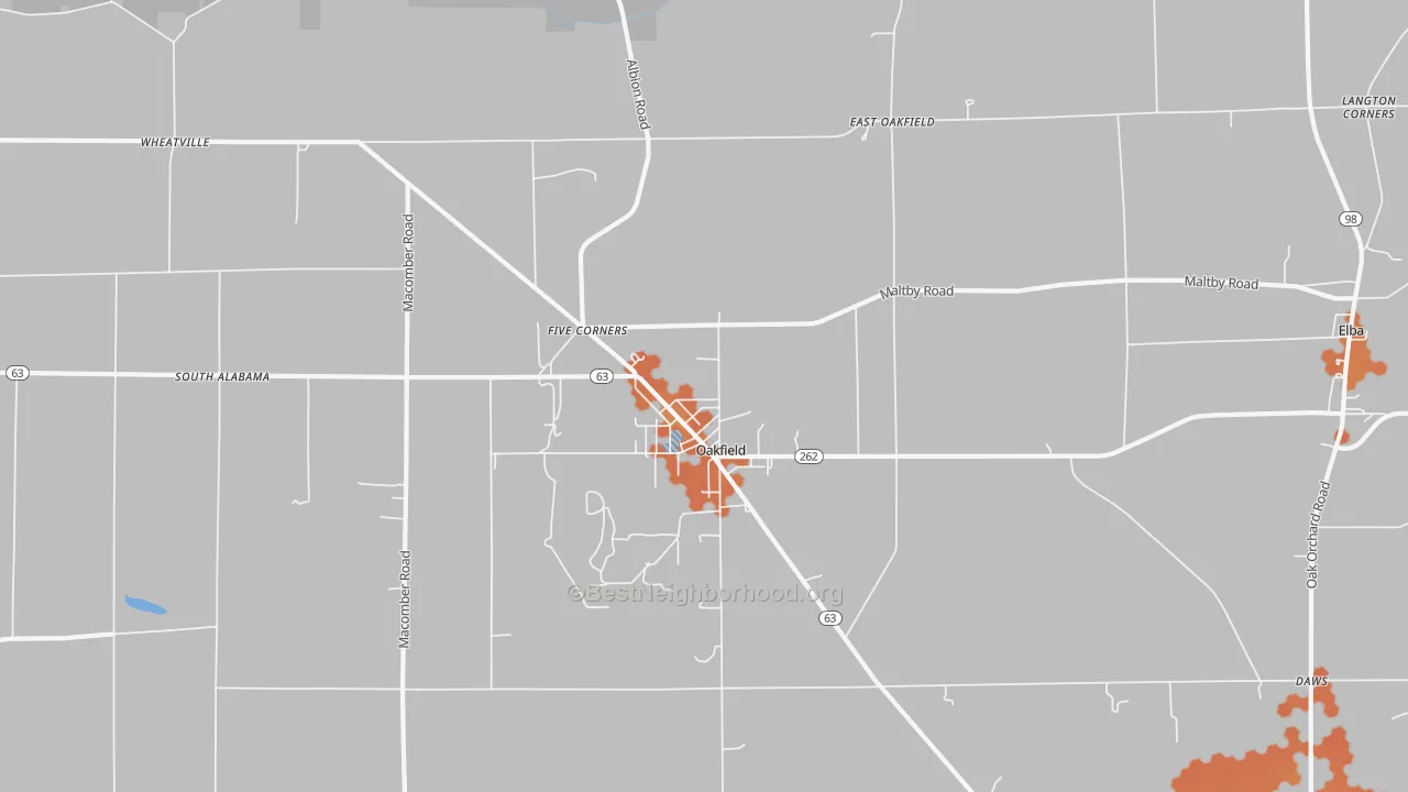 Bike Grade map of 14125, NY