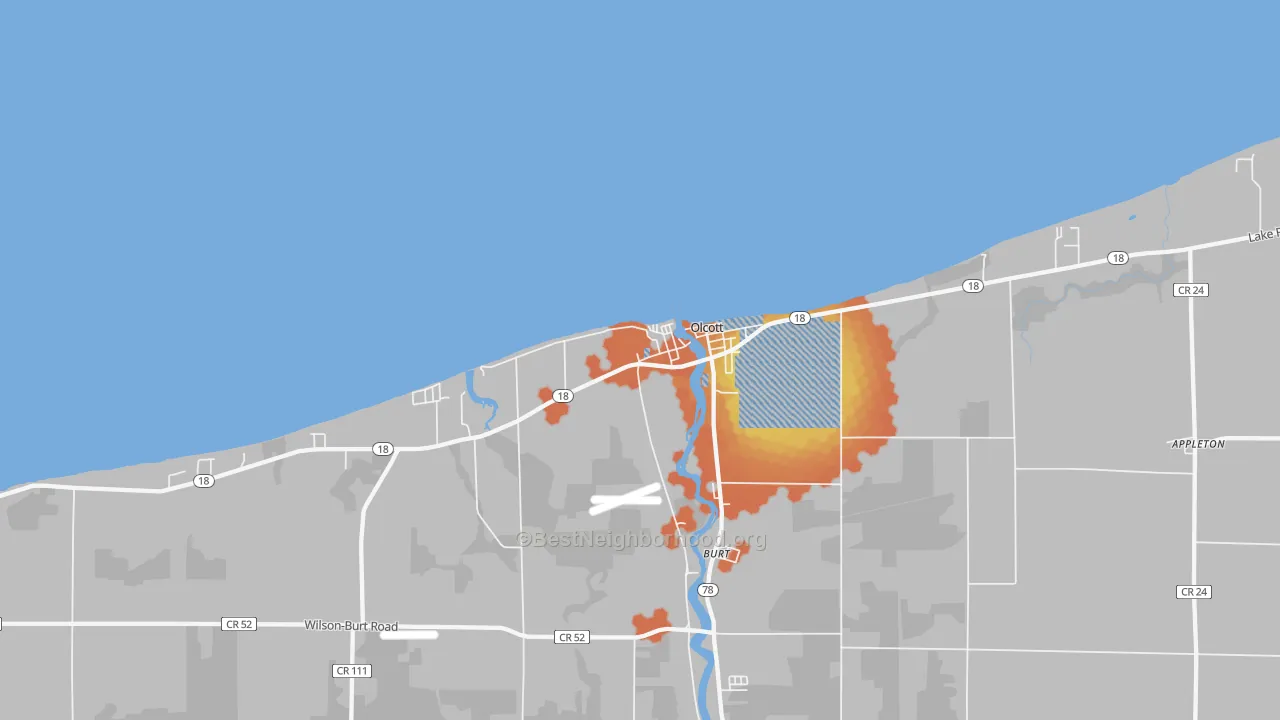 Bike Grade map of 14126, NY