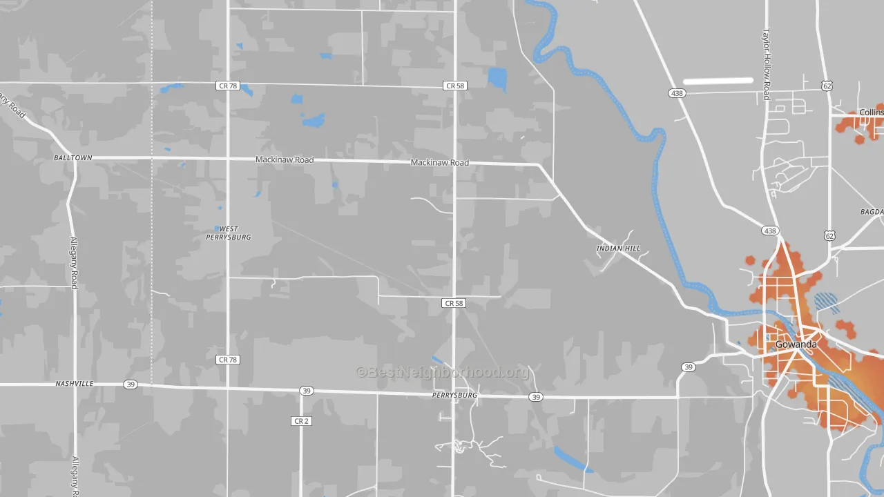 Bike Grade map of 14129, NY
