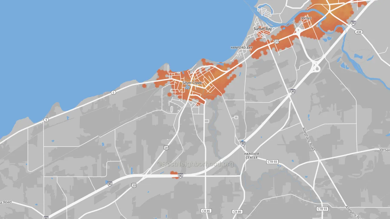 Bike Grade map of 14136, NY