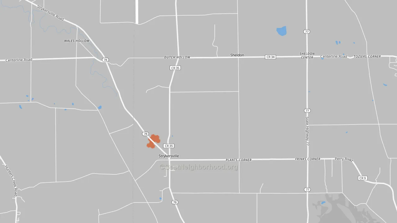 Bike Grade map of 14145, NY