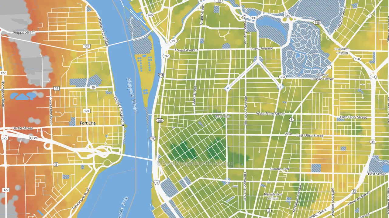 Bike Grade map of 14213, NY