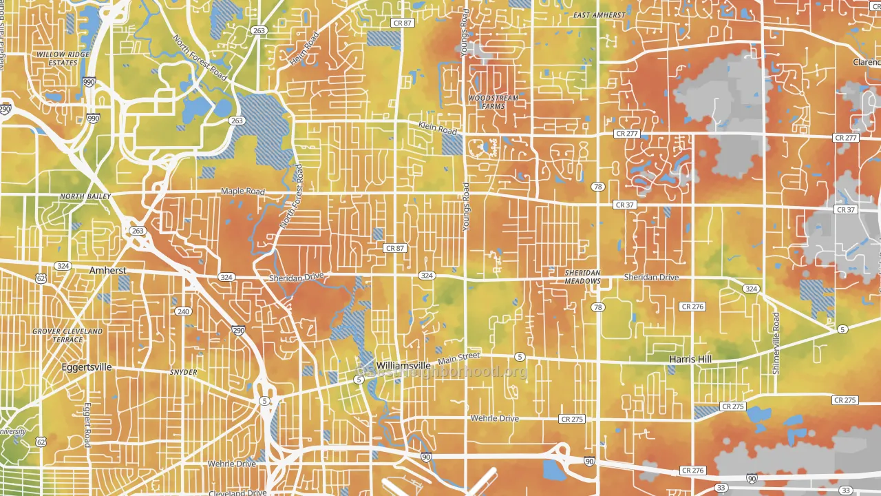 Bike Grade map of 14221, NY