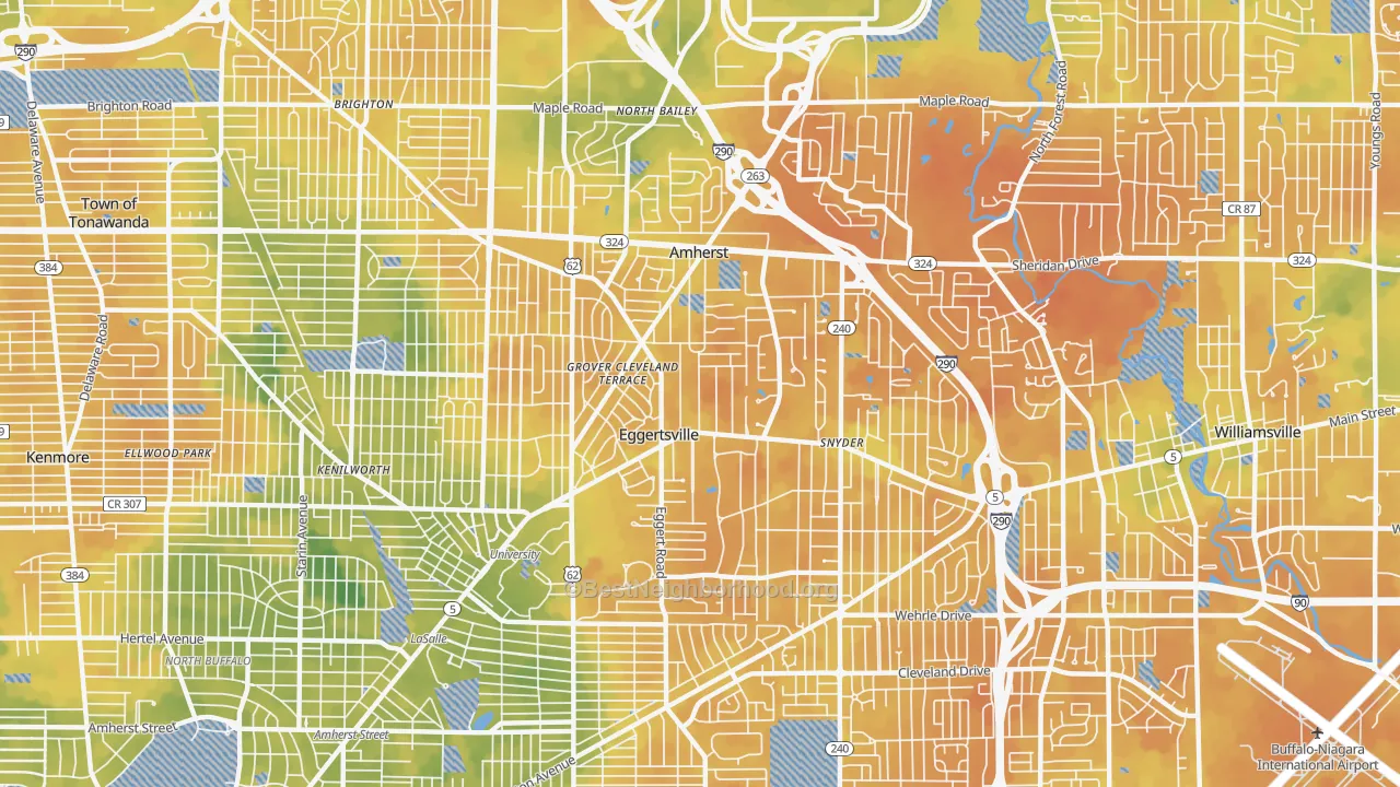 Bike Grade map of 14226, NY