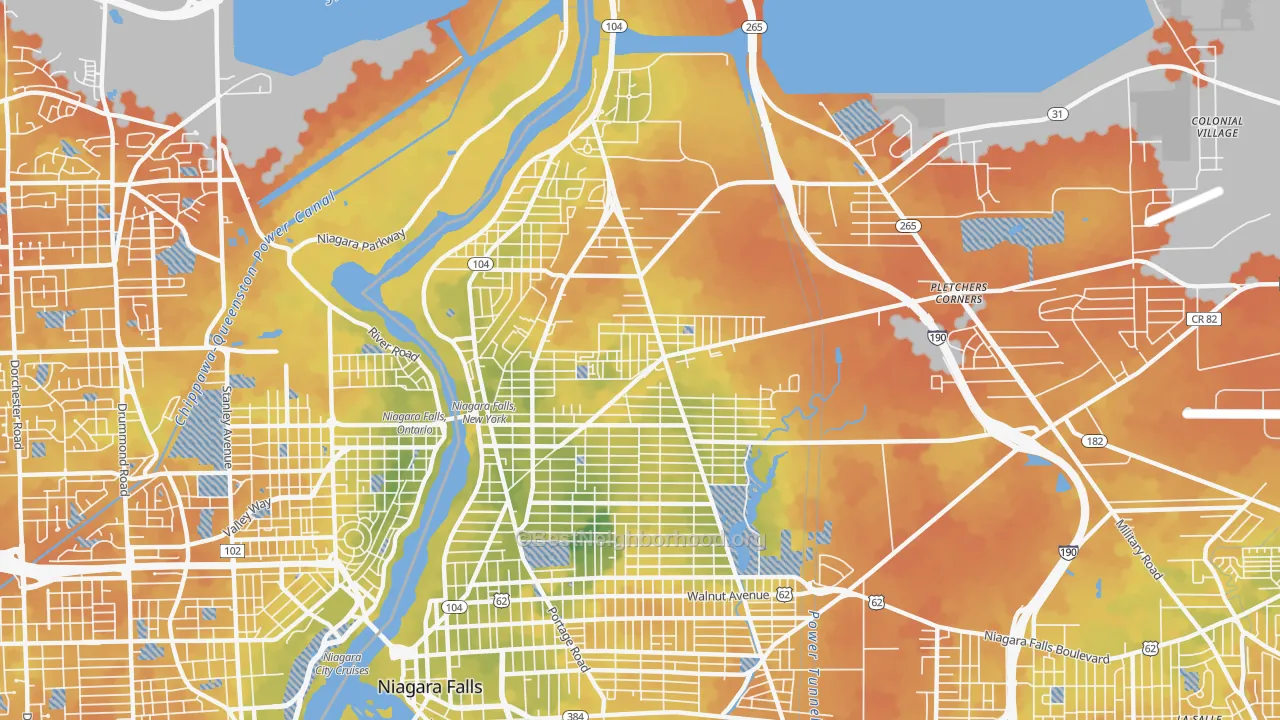 Bike Grade map of 14305, NY