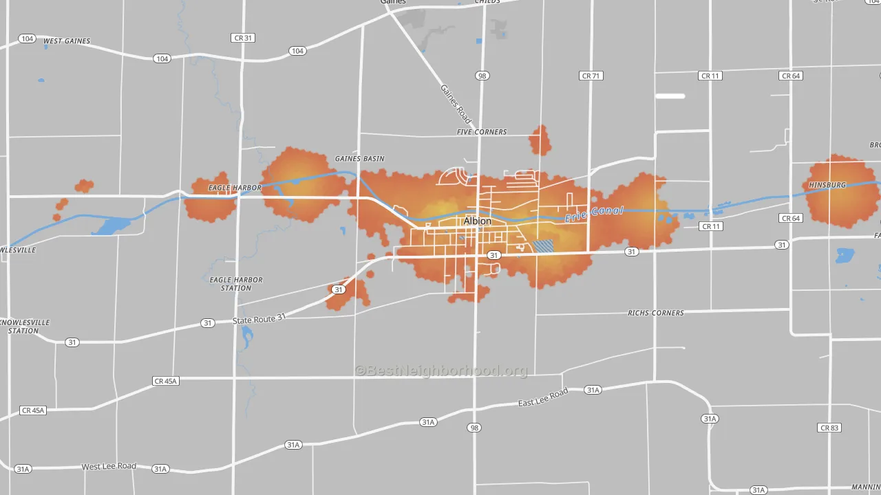 Bike Grade map of 14411, NY