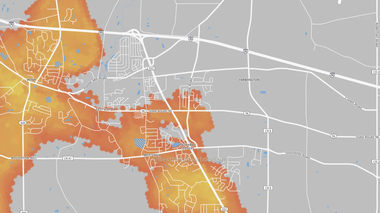 Bike Grade map of 14425, NY