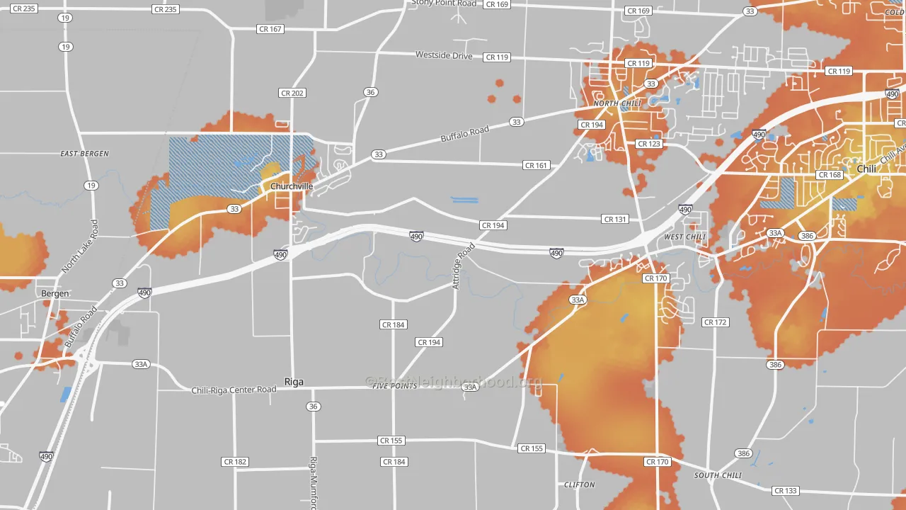 Bike Grade map of 14428, NY