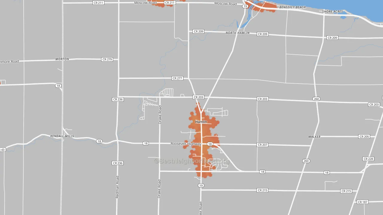 Bike Grade map of 14464, NY