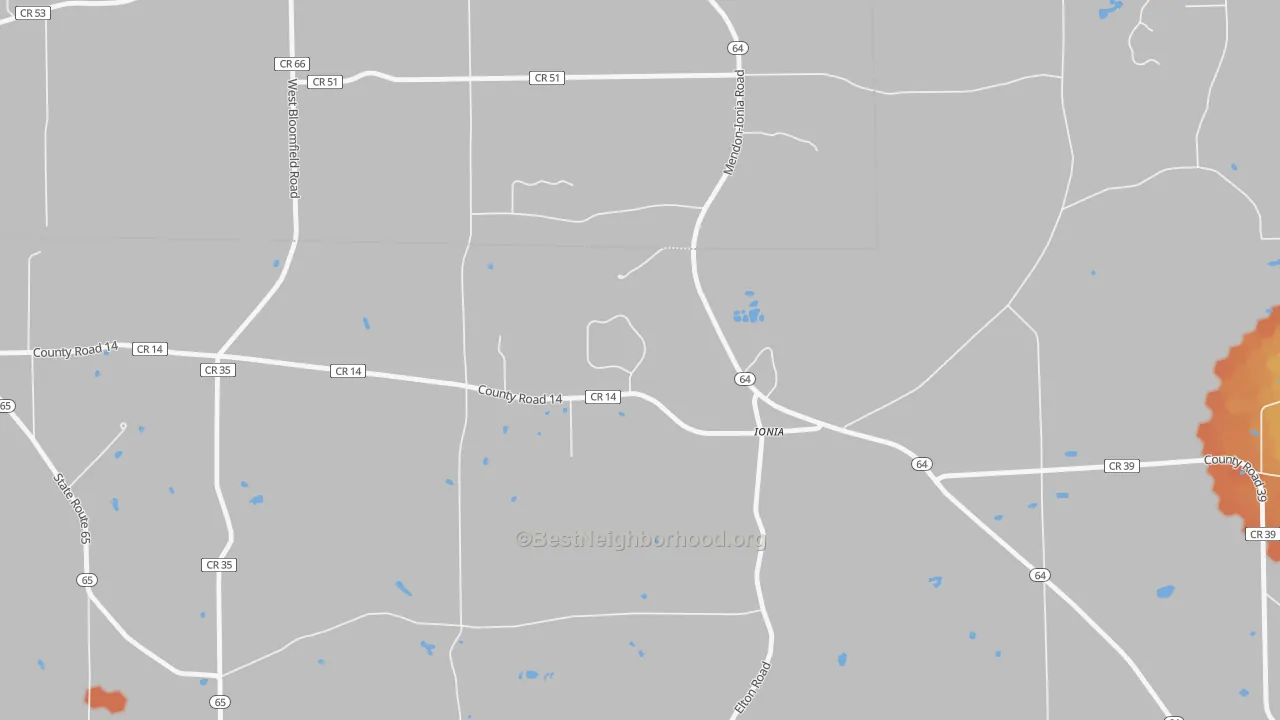 Bike Grade map of 14475, NY