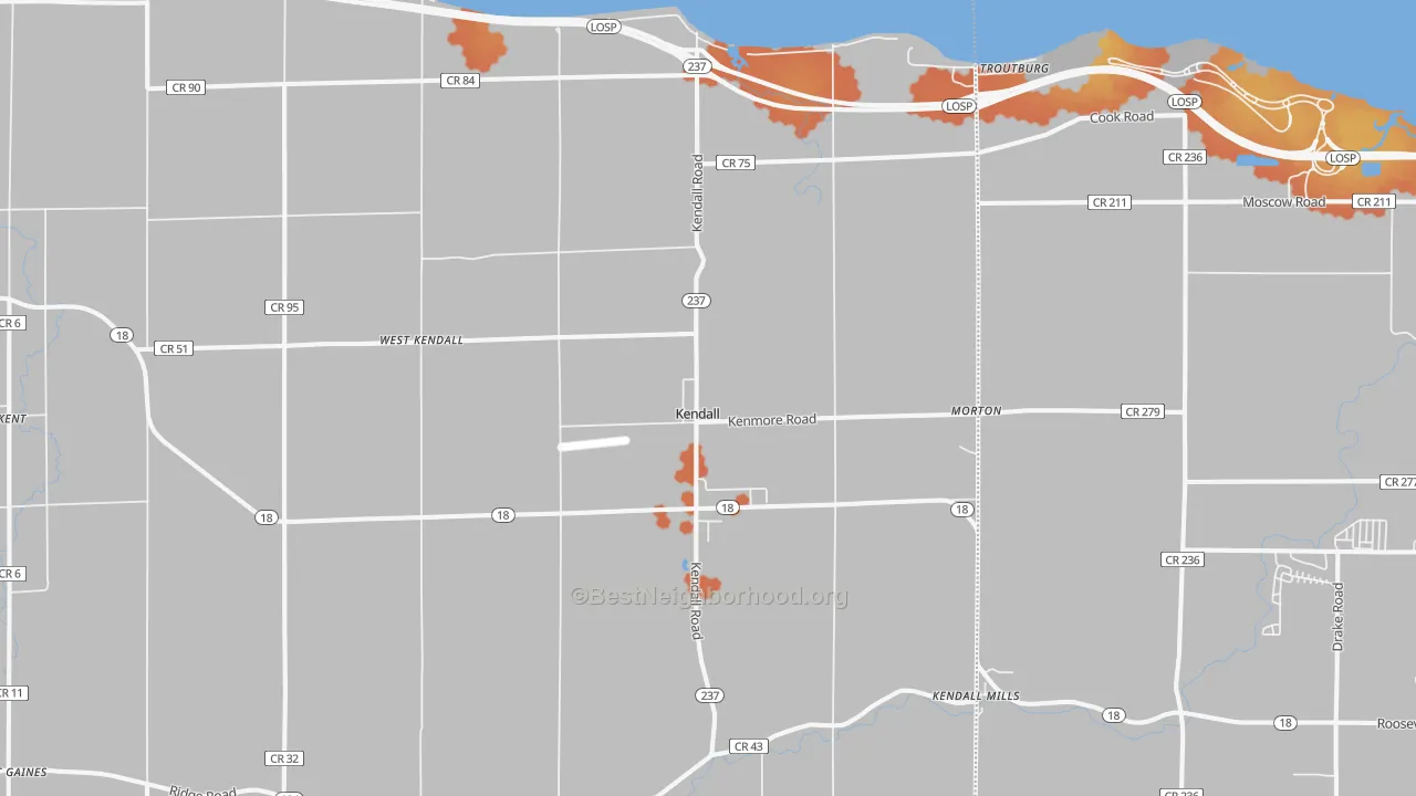 Bike Grade map of 14476, NY