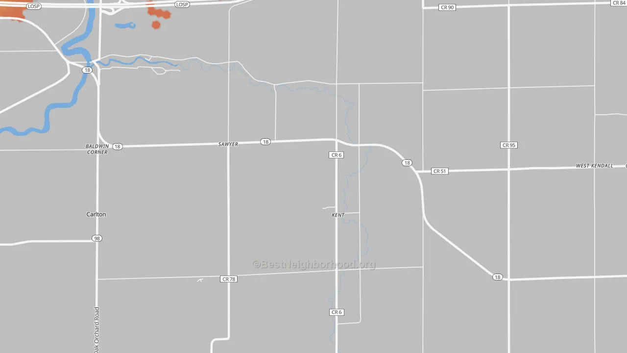 Bike Grade map of 14477, NY