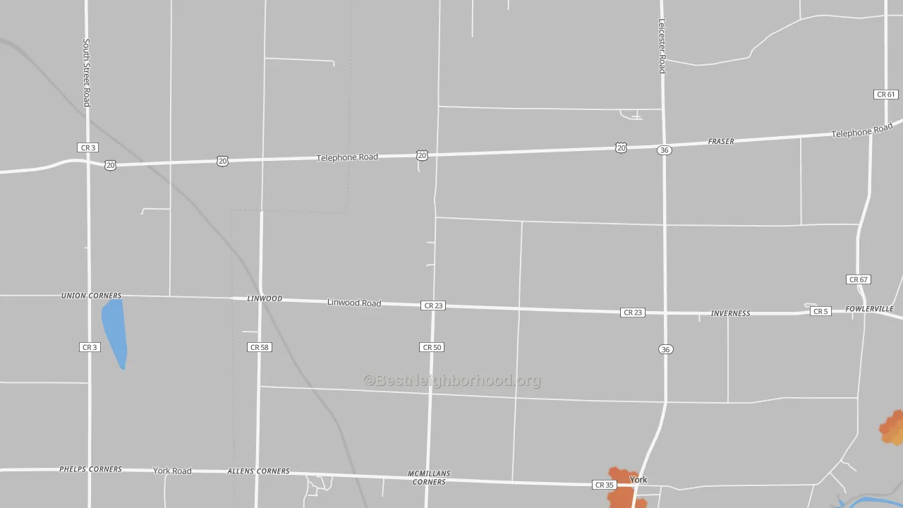 Bike Grade map of 14486, NY