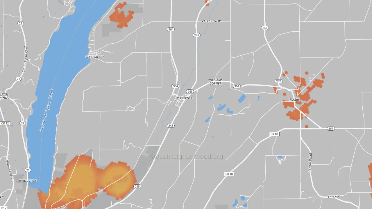 Bike Grade map of 14507, NY