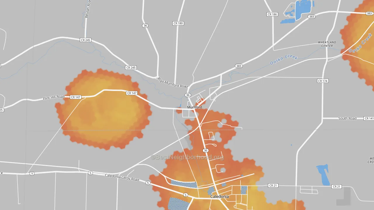 Bike Grade map of 14511, NY