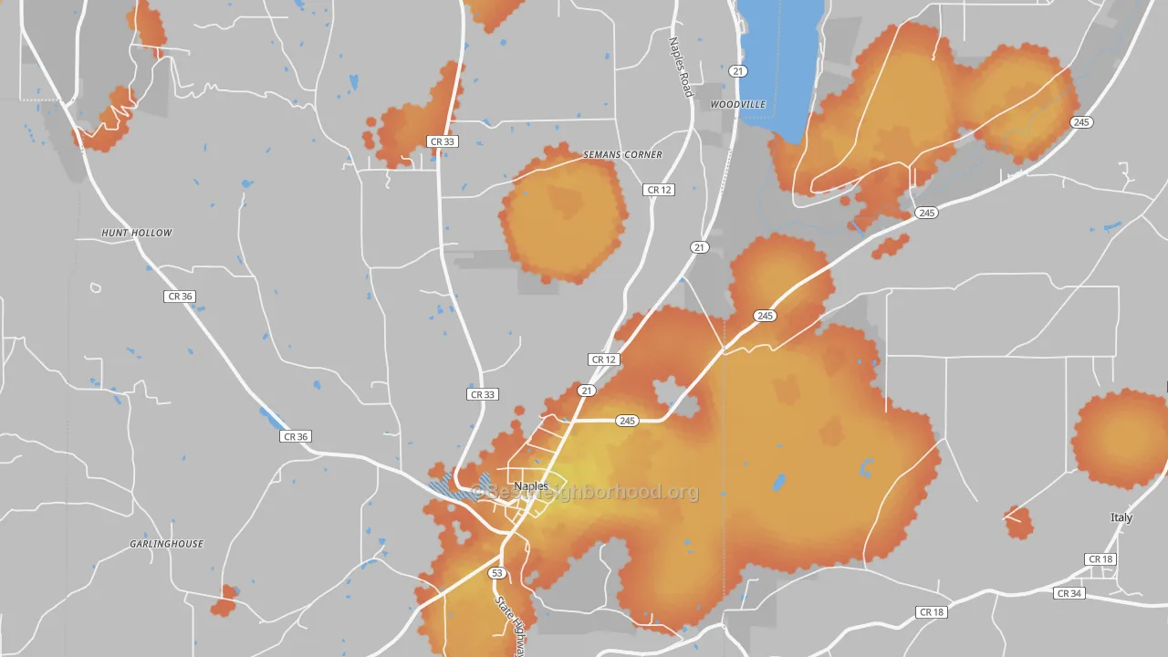 Bike Grade map of 14512, NY