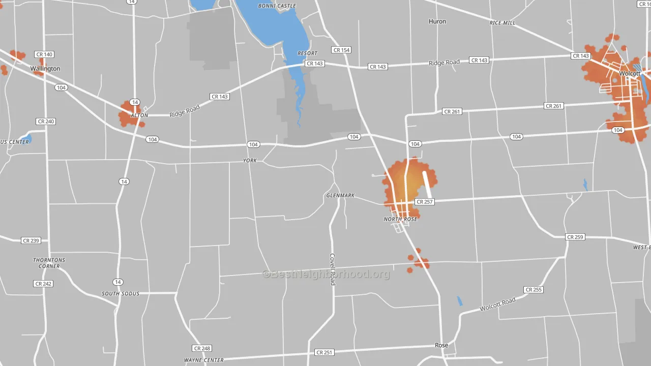 Bike Grade map of 14516, NY
