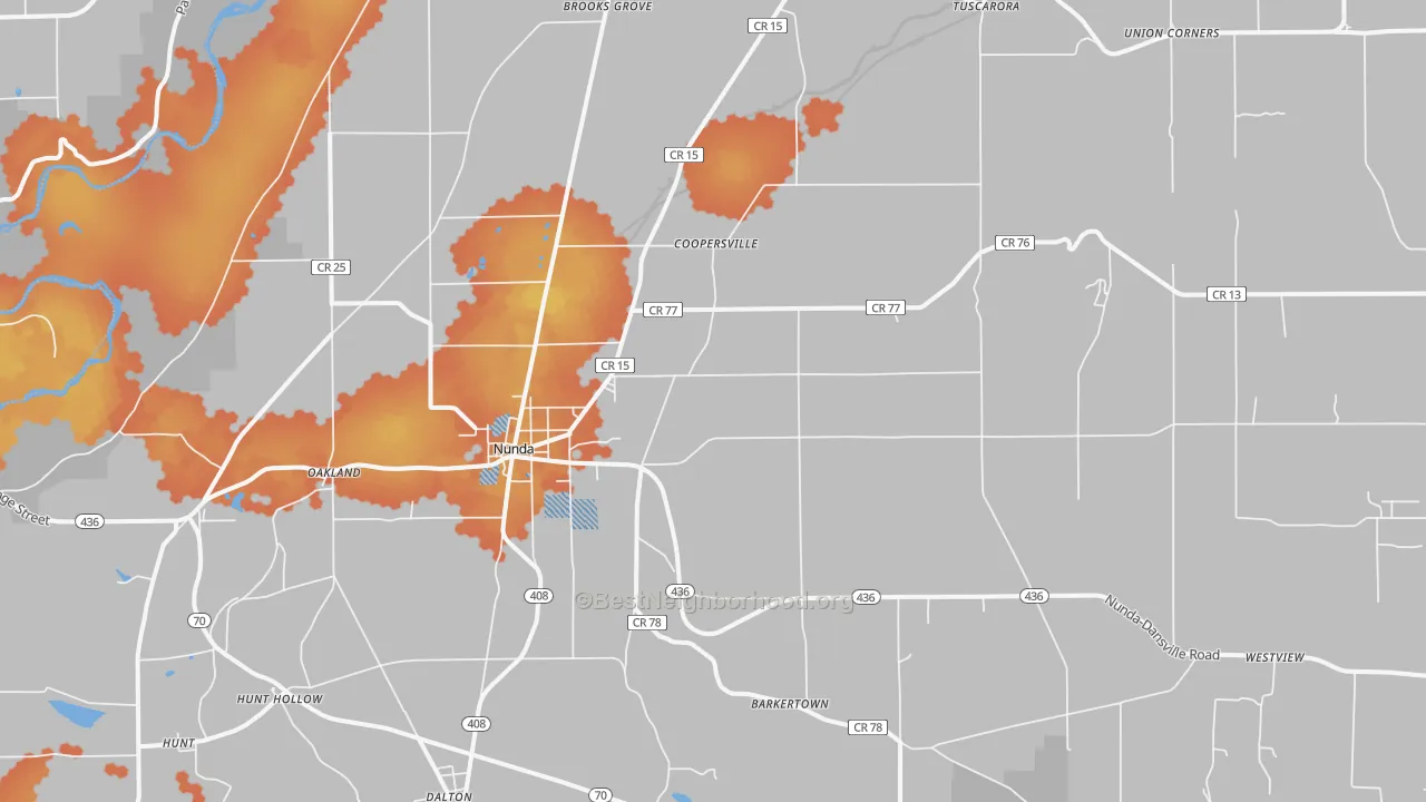 Bike Grade map of 14517, NY