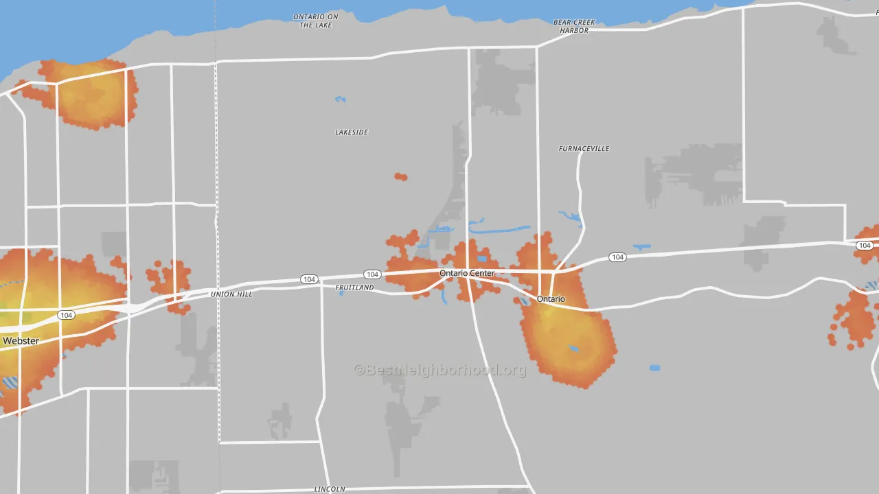 Bike Grade map of 14519, NY