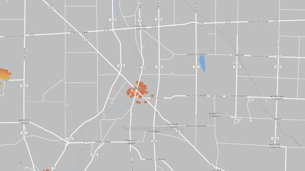 Bike Grade map of 14525, NY
