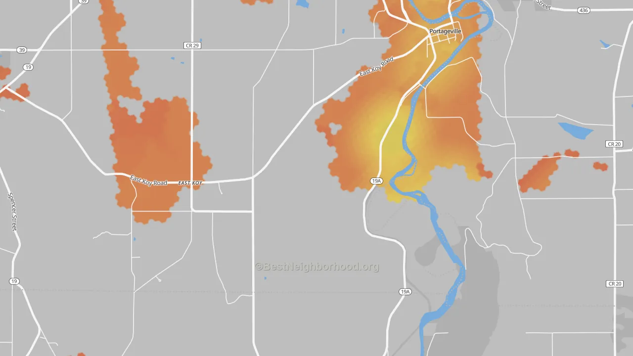 Bike Grade map of 14536, NY