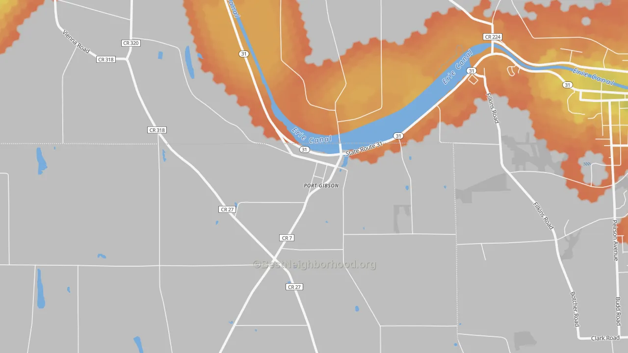 Bike Grade map of 14537, NY