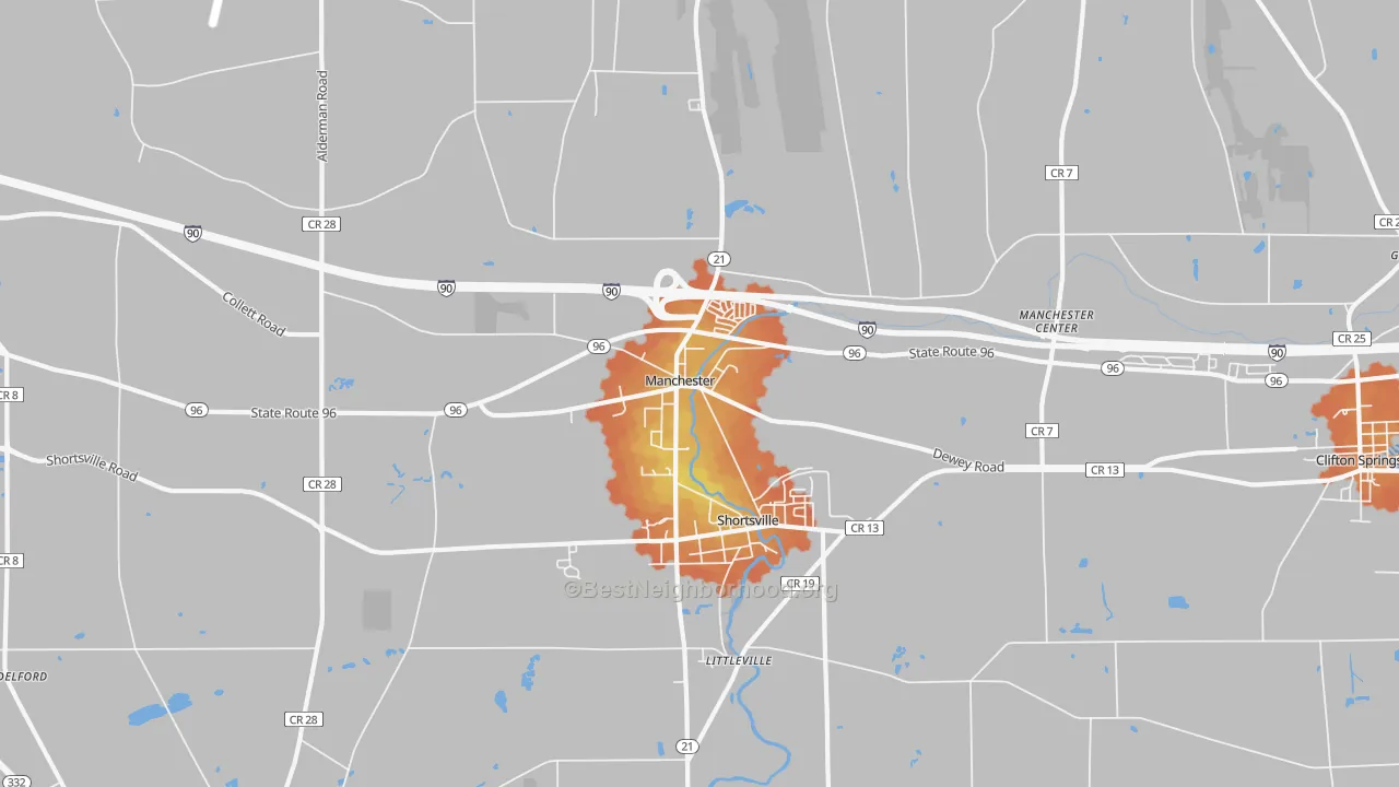 Bike Grade map of 14548, NY