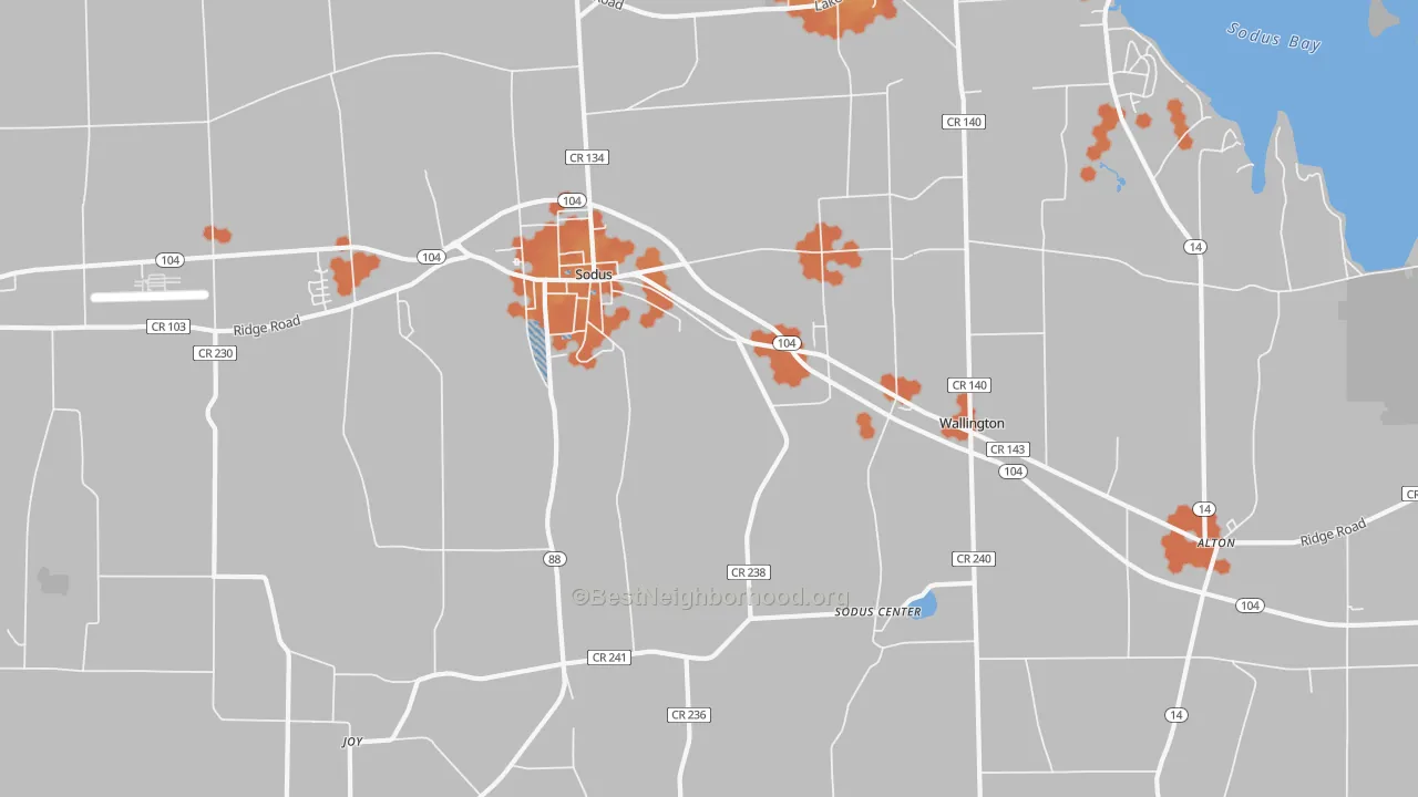 Bike Grade map of 14551, NY